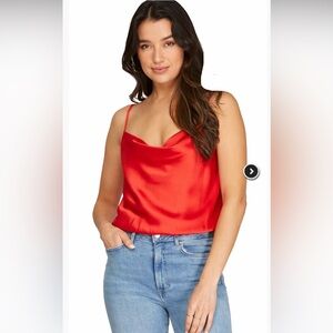 Red satin bodysuit